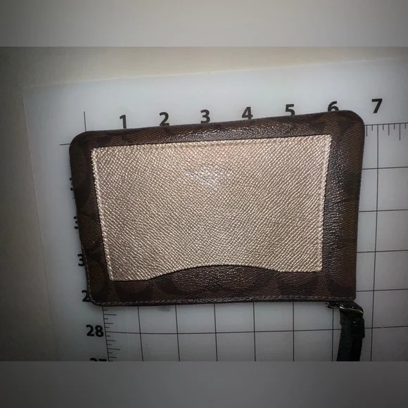 Coach Metallic Colorblock Signature Corner Zip Wristlet - Picture 8 of 10